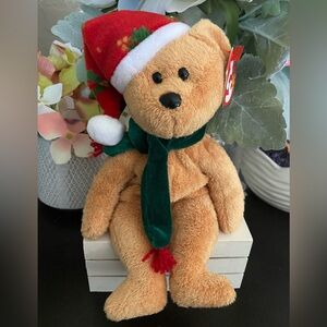 🆕🎄 RETIRED RARE TY BEANIE BABY BEAR “2003 HOLIDAY TEDDY”. MWMT!